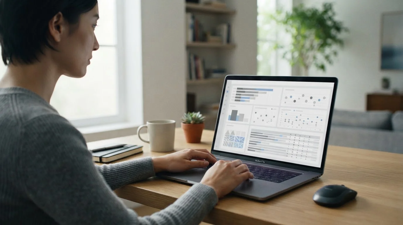 Abstraktes Vergleichsdiagramm von Zahlungsmethoden auf Laptop-Bildschirm