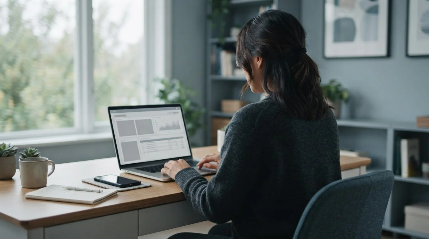 Person analysiert Wettanbieter mit Aircash am Laptop in ruhiger Umgebung