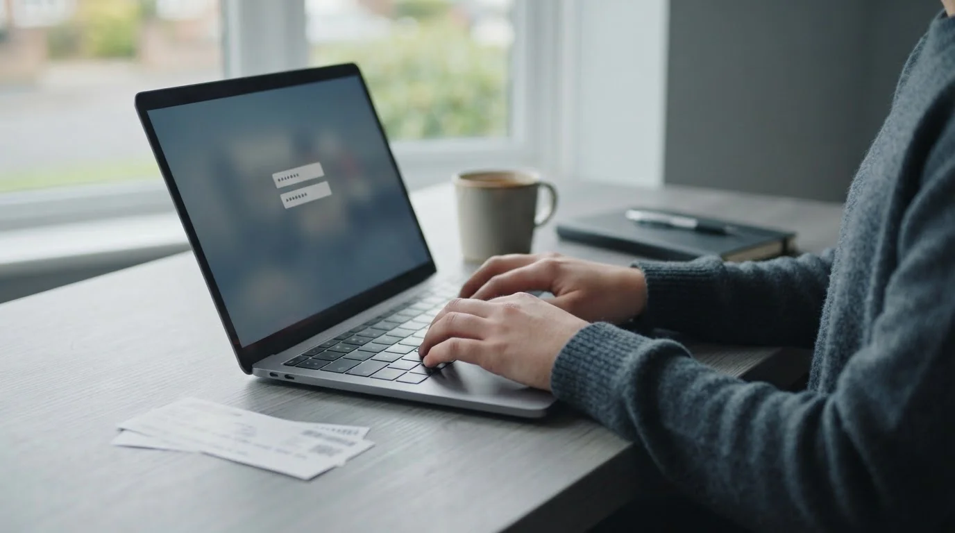Prepaid-Voucher wird an einem Laptop für Online-Wetten ohne deutsche Lizenz eingelöst