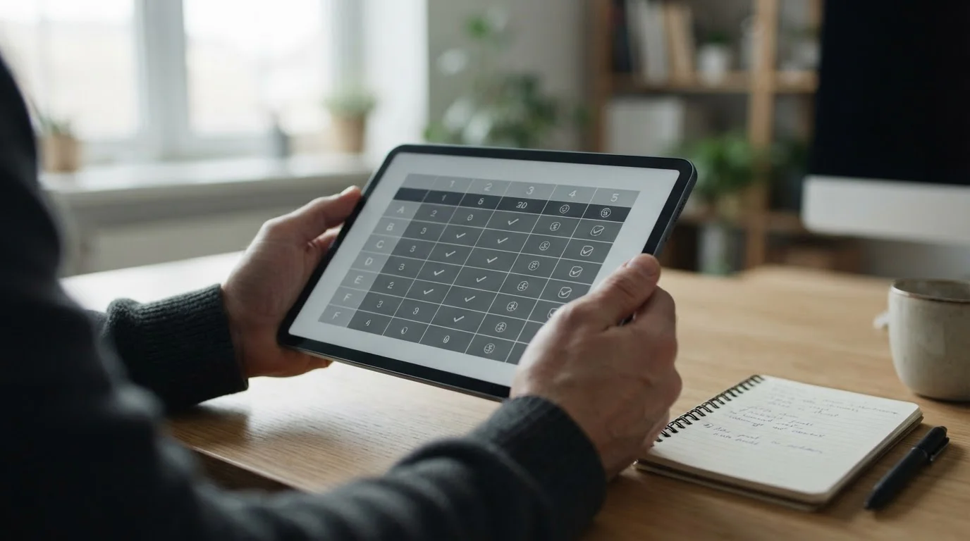 Vergleichsanalyse verschiedener Wettanbieter auf Tablet-Bildschirm
