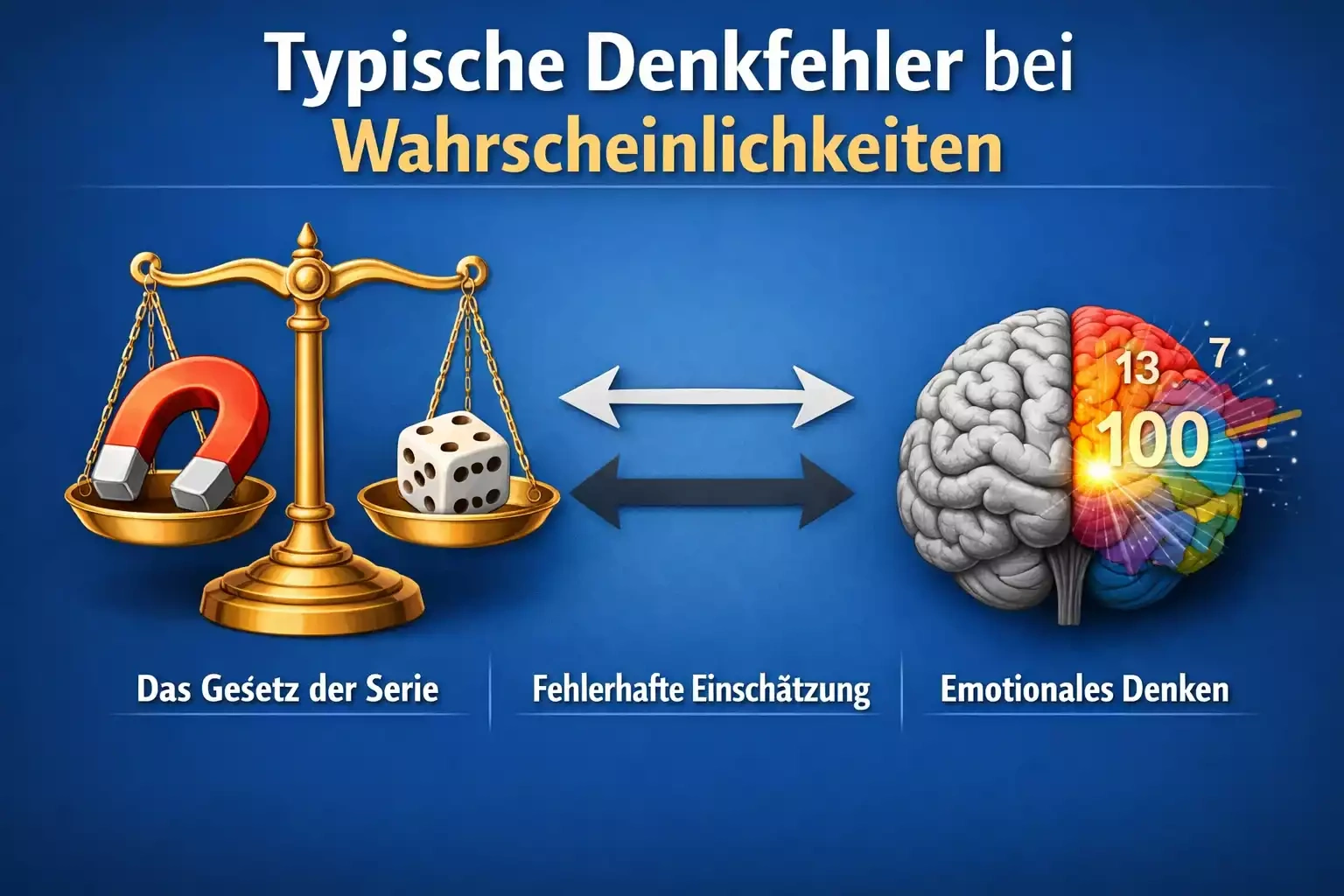 Illustration typischer Denkfehler im Umgang mit Wahrscheinlichkeiten