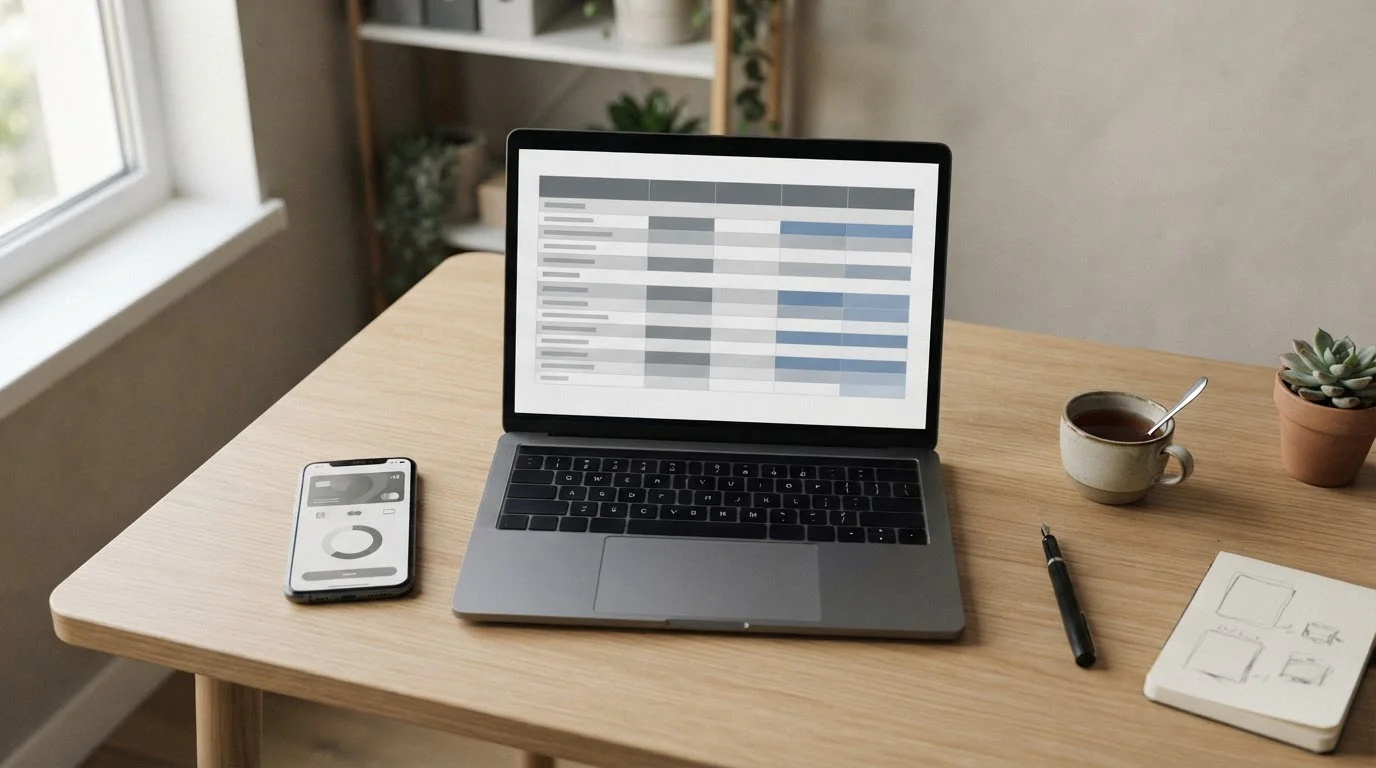 Smartphone mit Skrill-App neben Laptop auf Schreibtisch für Wettanbieter-Vergleich