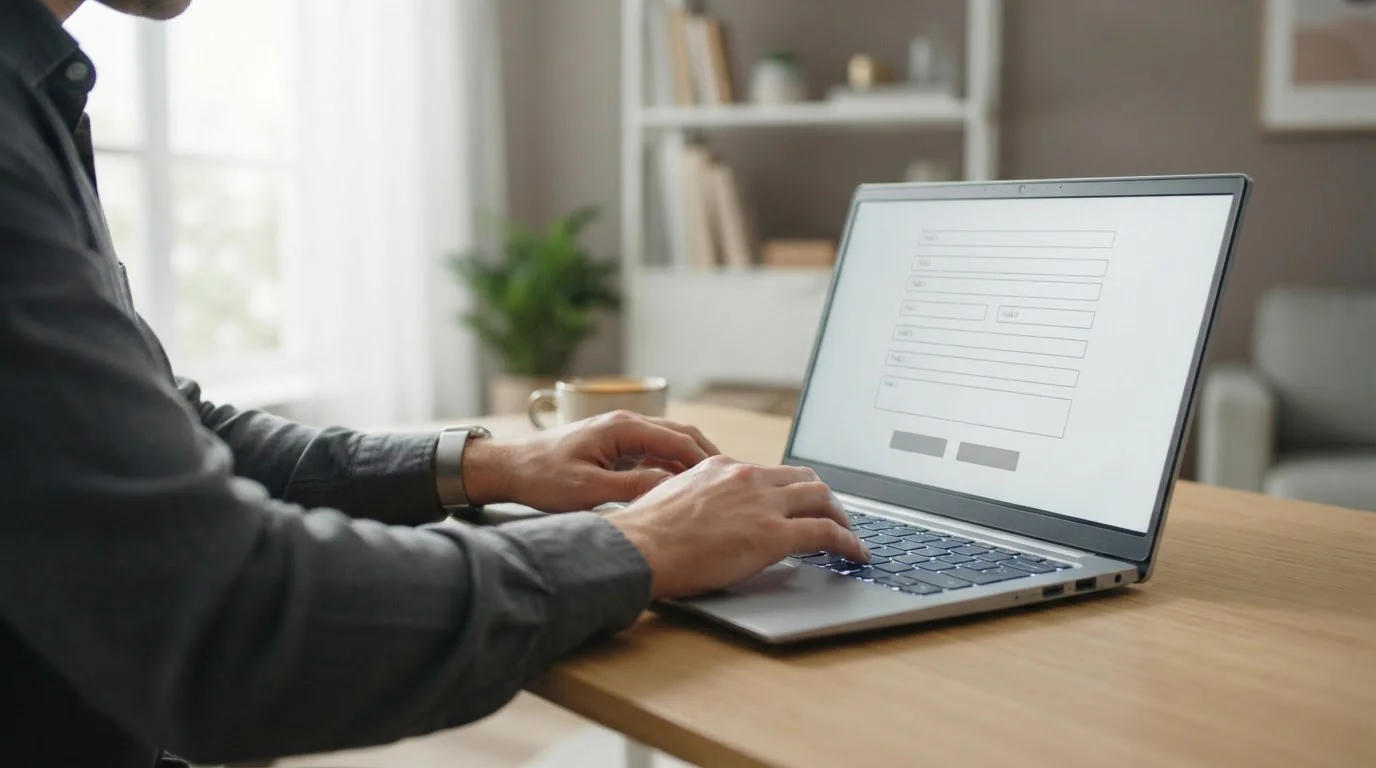 Online-Einzahlung über abstraktes Zahlungsformular am Computer