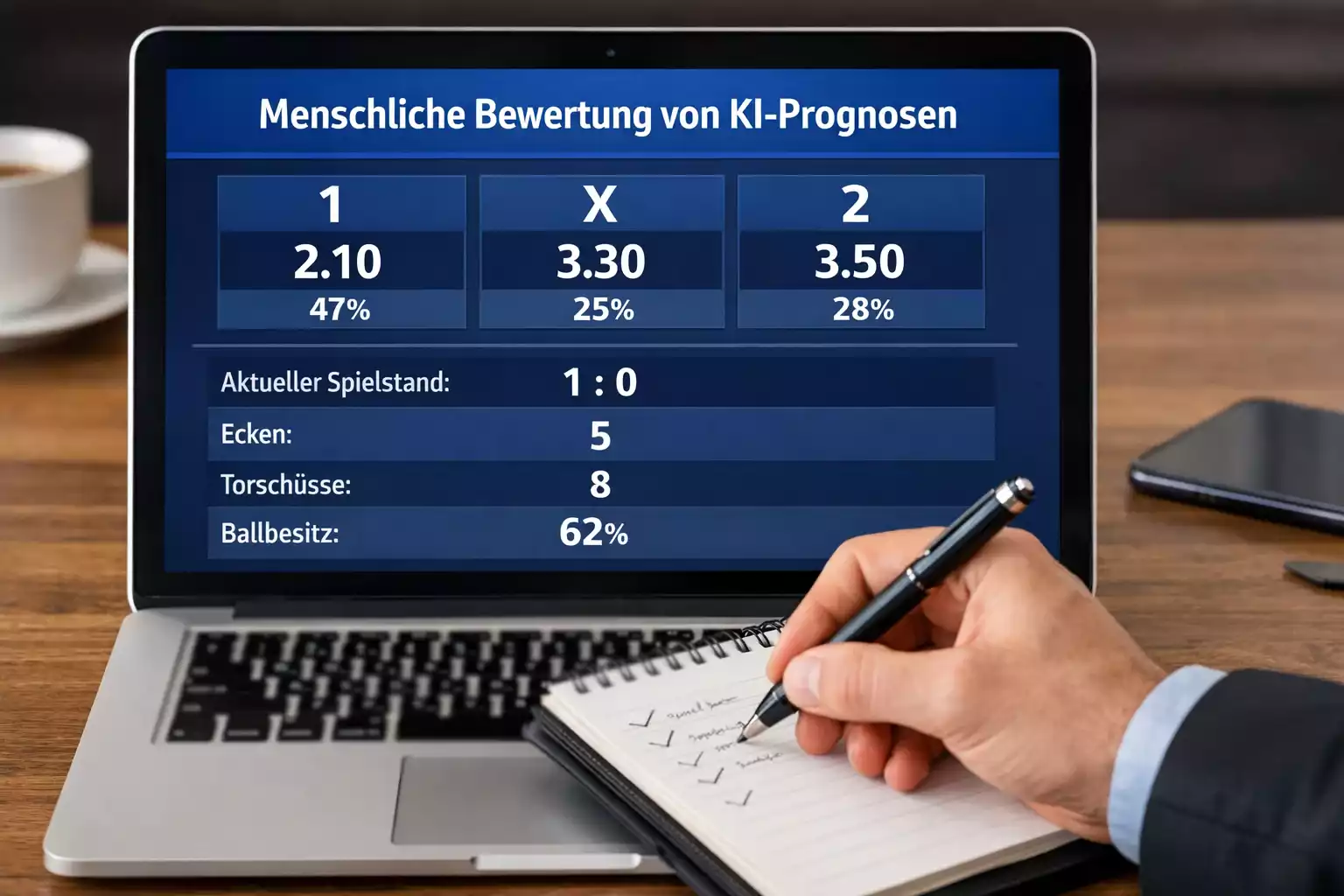 Fußballexperte überprüft und verfeinert KI-Prognosen am Computer