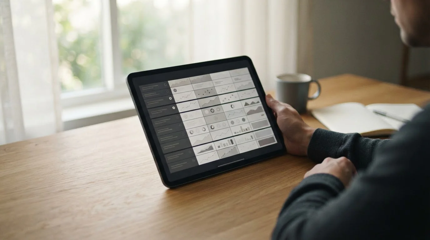 Neun lizenzierte Wettanbieter im Vergleich auf einem Tablet-Display