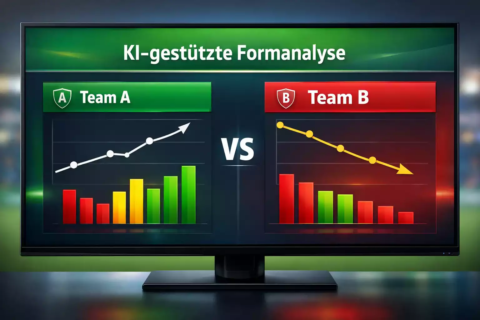 Dashboard zeigt KI-Formanalyse mit verschiedenen Metriken