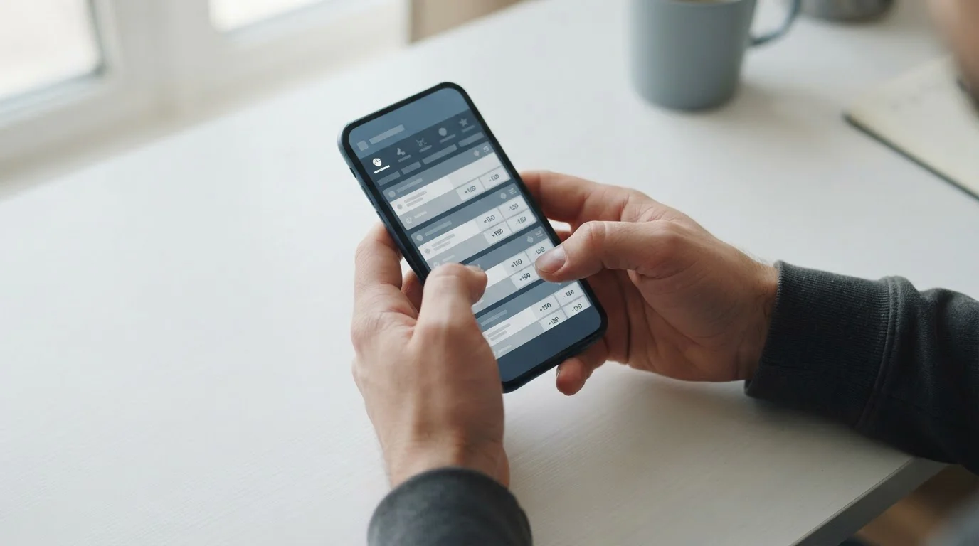 Mobile Sportwetten-App auf dem Smartphone mit Funktionsübersicht