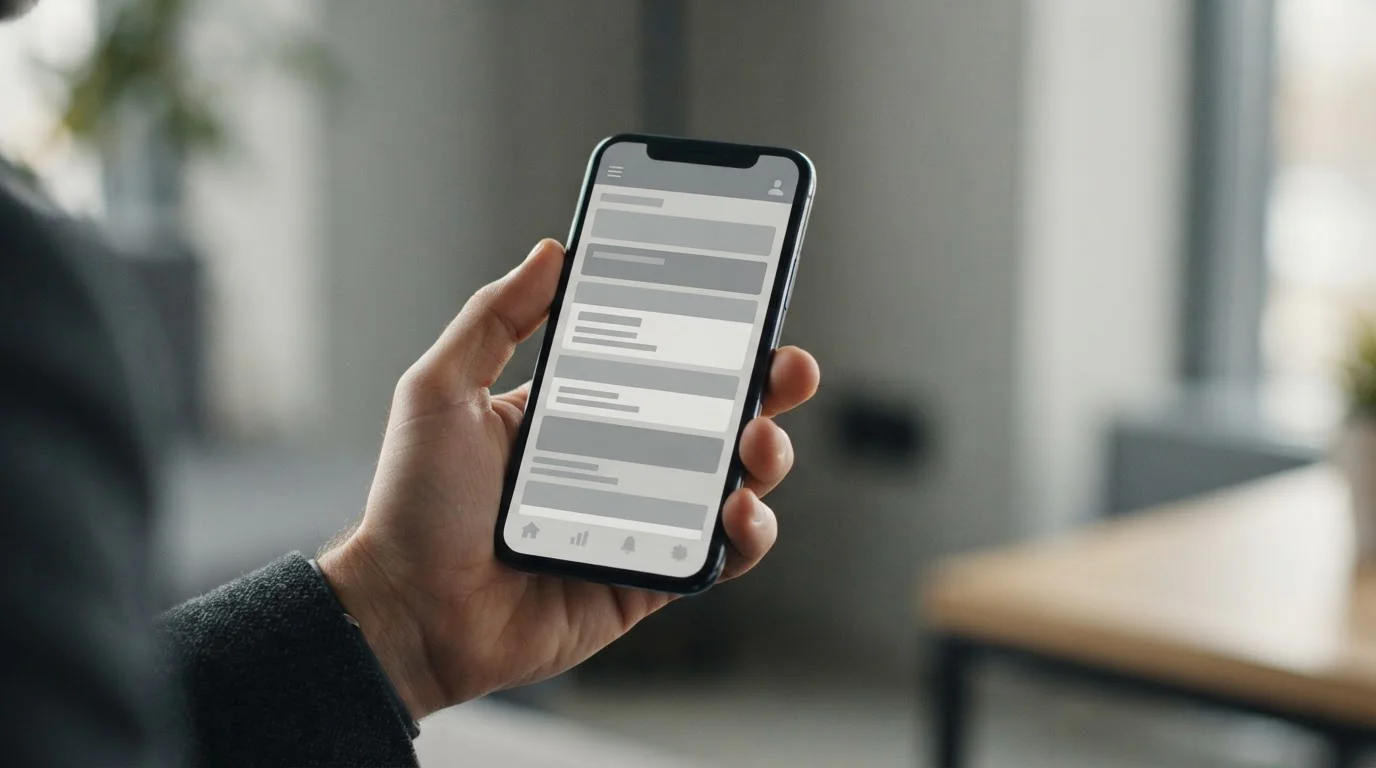 Smartphone mit mobiler Wett-Schnittstelle in der Hand gehalten