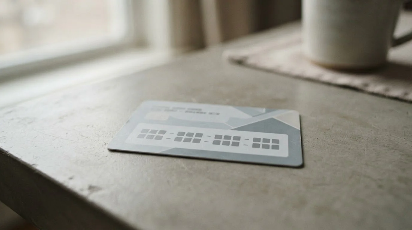 Nahaufnahme einer Prepaid-Karte mit verdecktem PIN-Code für anonyme Zahlungen