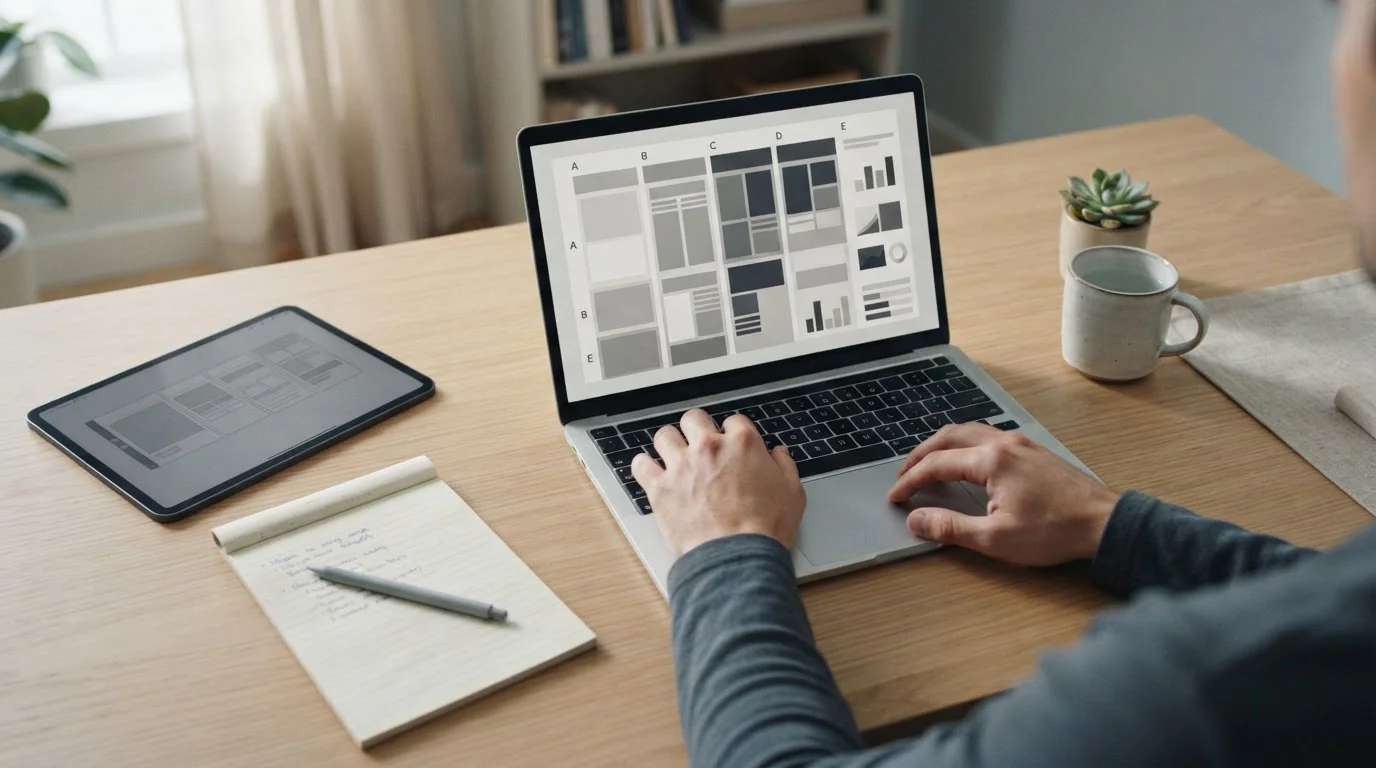 Person analysiert neue Wettanbieter auf dem deutschen Markt am Laptop