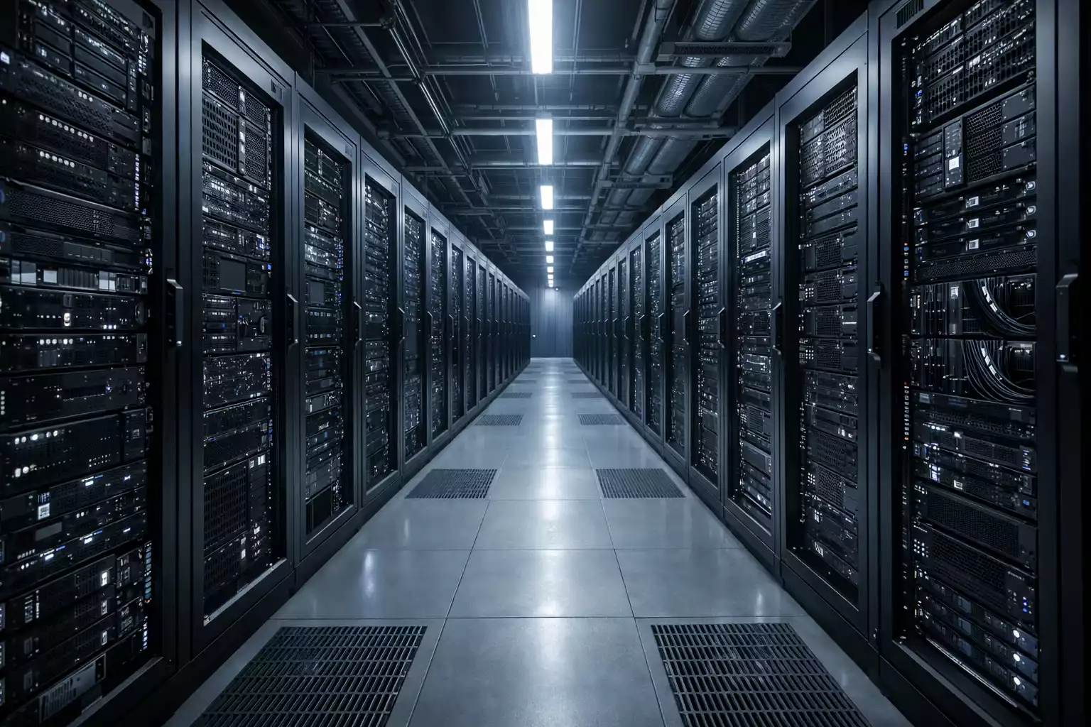 Modernes Rechenzentrum mit Servern für aufwendige Simulationsberechnungen