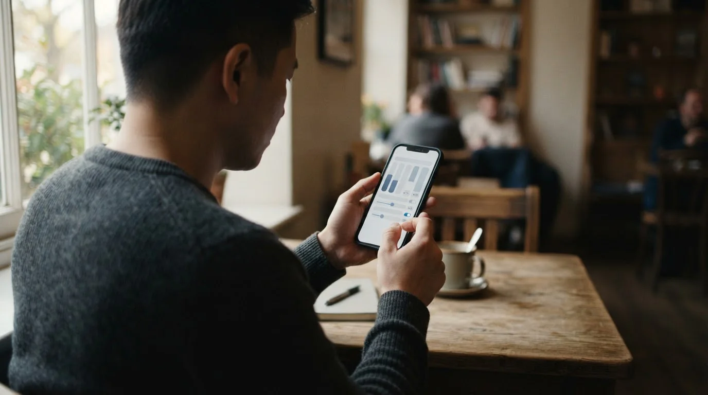 Person setzt Einzahlungslimits in Wett-App für verantwortungsvolles Spielen