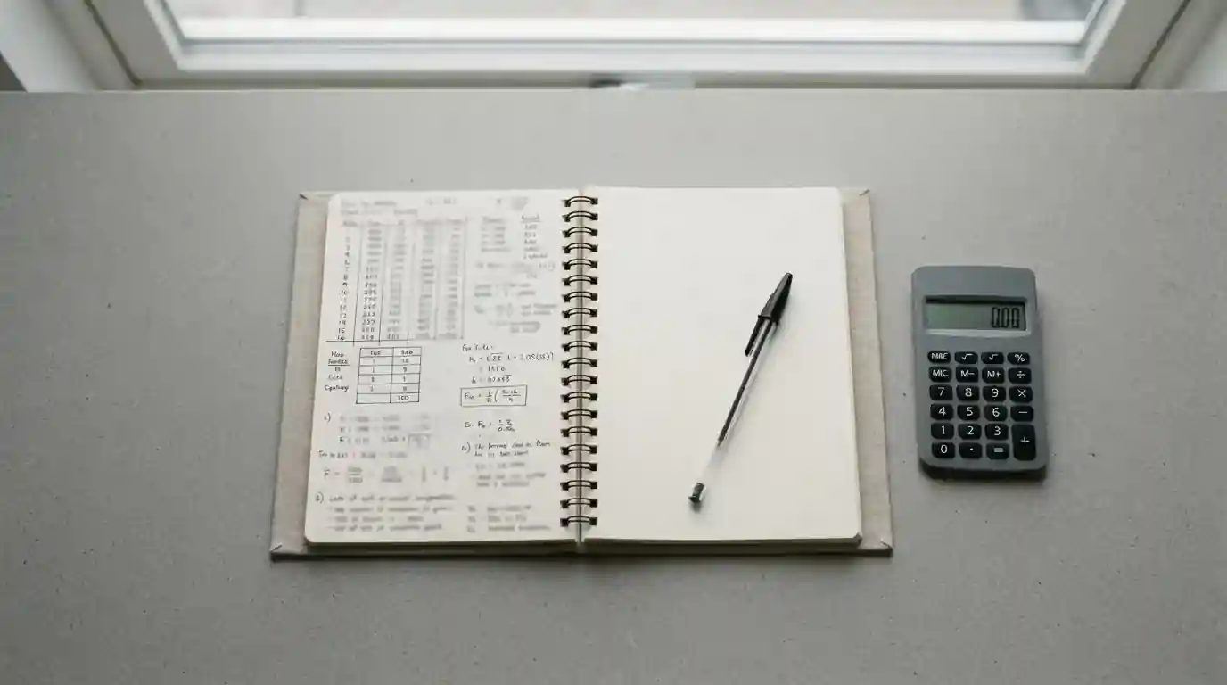Taschenrechner und Notizbuch mit Kostenanalyse von Wettanbietern
